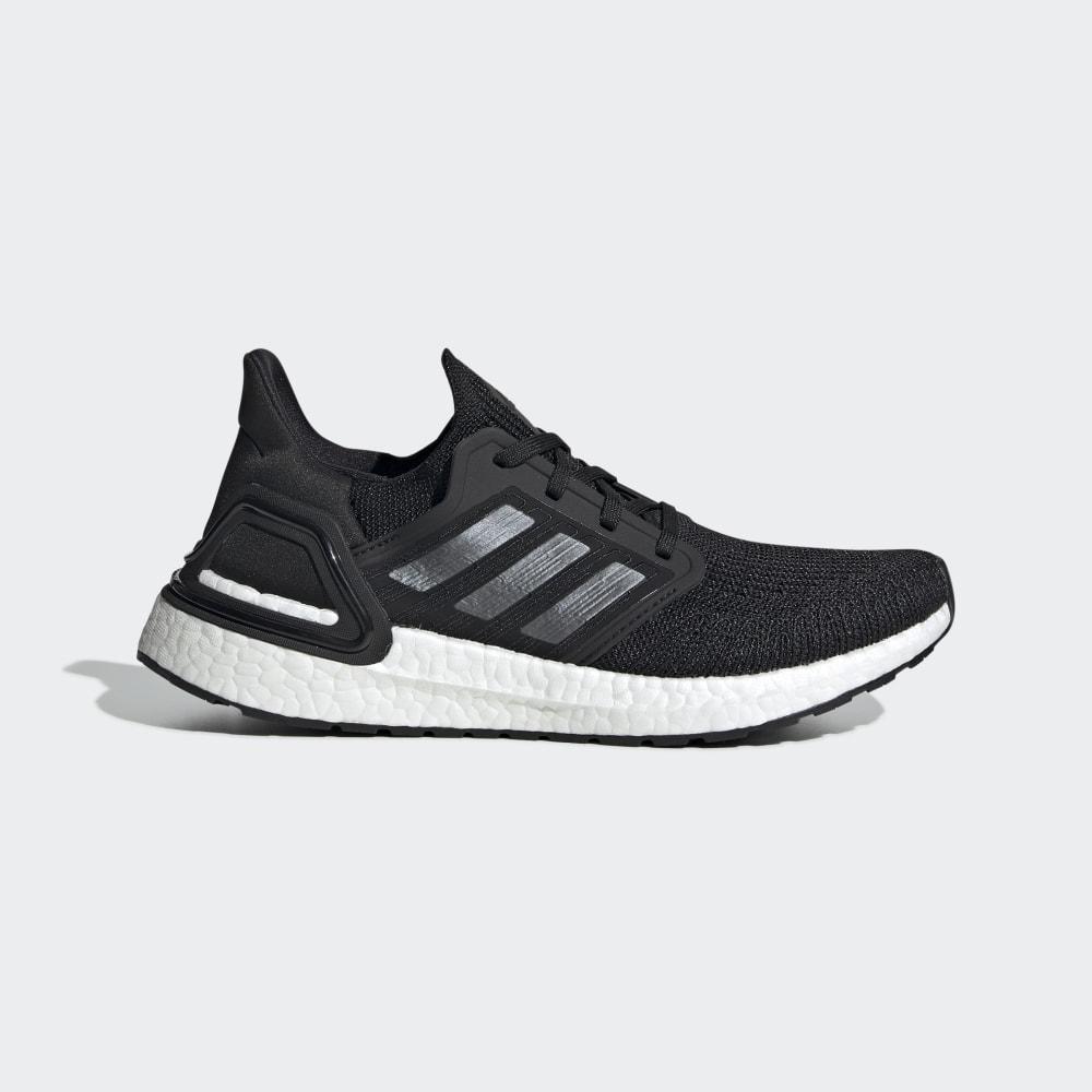Adidasi Alergare Adidas Ultraboost 20 Dama Romania - Negrii/Metal/Albi EG0714